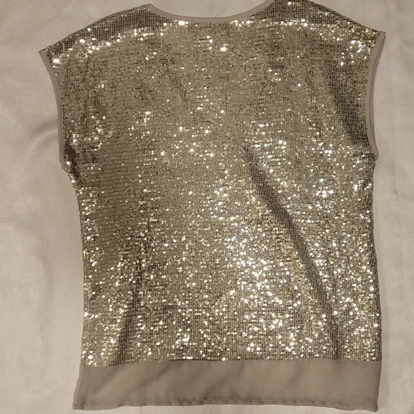 Velvet Women's Silver Sequin Top - Picture 4 of 4